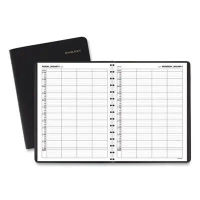 AT-A-GLANCE Four-Person Group Daily Appointment Book, 11 x 8, Black Cover, 12-Month (Jan to Dec): 2024 Flipcost Flipcost