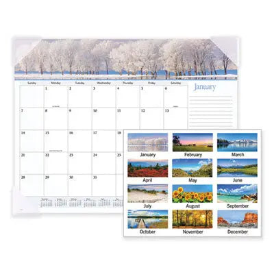 AT-A-GLANCE Landscape Panoramic Desk Pad, Landscapes Photography, 22 x 17, White Sheets, Clear Corners, 12-Month (Jan to Dec): 2024 Flipcost Flipcost