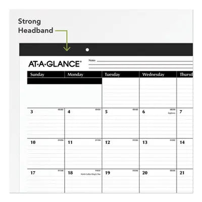 AT-A-GLANCE Ruled Desk Pad, 22 x 17, White Sheets, Black Binding, Black Corners, 12-Month (Jan to Dec): 2024 Flipcost Flipcost