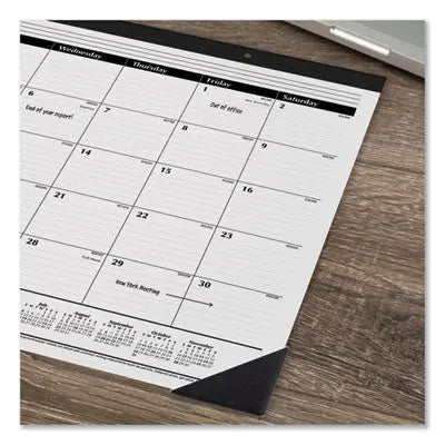 AT-A-GLANCE Ruled Desk Pad, 22 x 17, White Sheets, Black Binding, Black Corners, 12-Month (Jan to Dec): 2024 Flipcost Flipcost