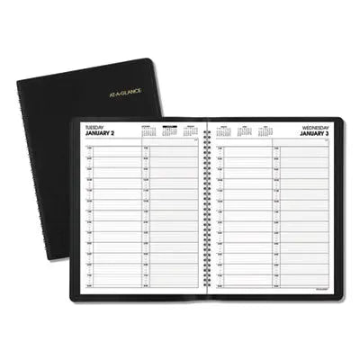 AT-A-GLANCE Two-Person Group Daily Appointment Book, 11 x 8, Black Cover, 12-Month (Jan to Dec): 2024 Flipcost Flipcost