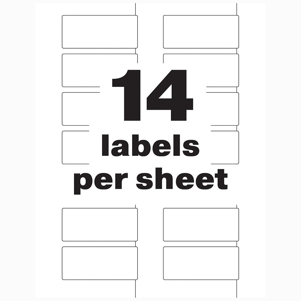 Avery® PermaTrack Durable White Asset Tag Labels, Laser Printers, 1.25 x 2.75, White, 14/Sheet, 8 Sheets/Pack