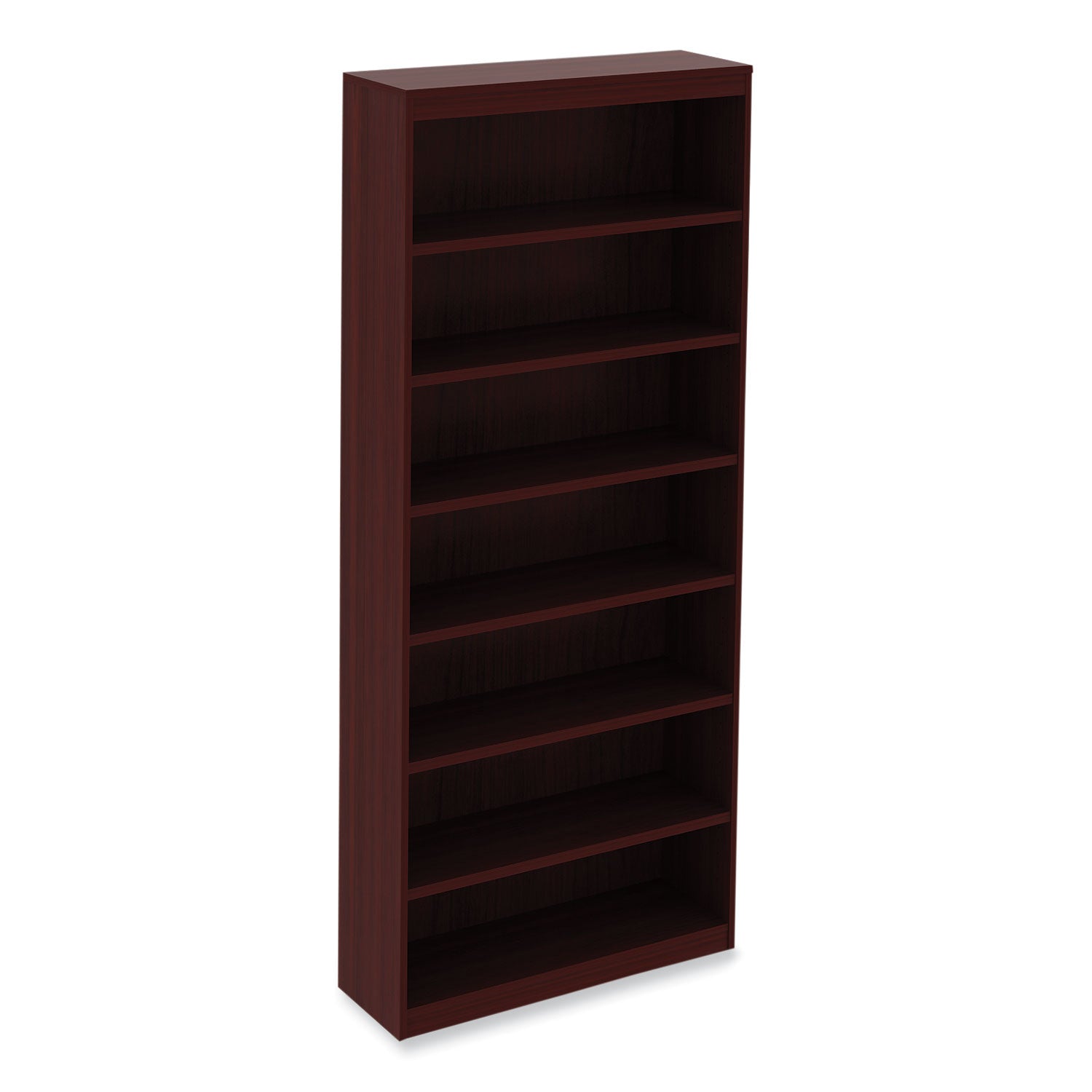 Alera® Alera Valencia Series Square Corner Bookcase, Seven-Shelf, 35.63w x 11.81d x 83.86h, Mahogany