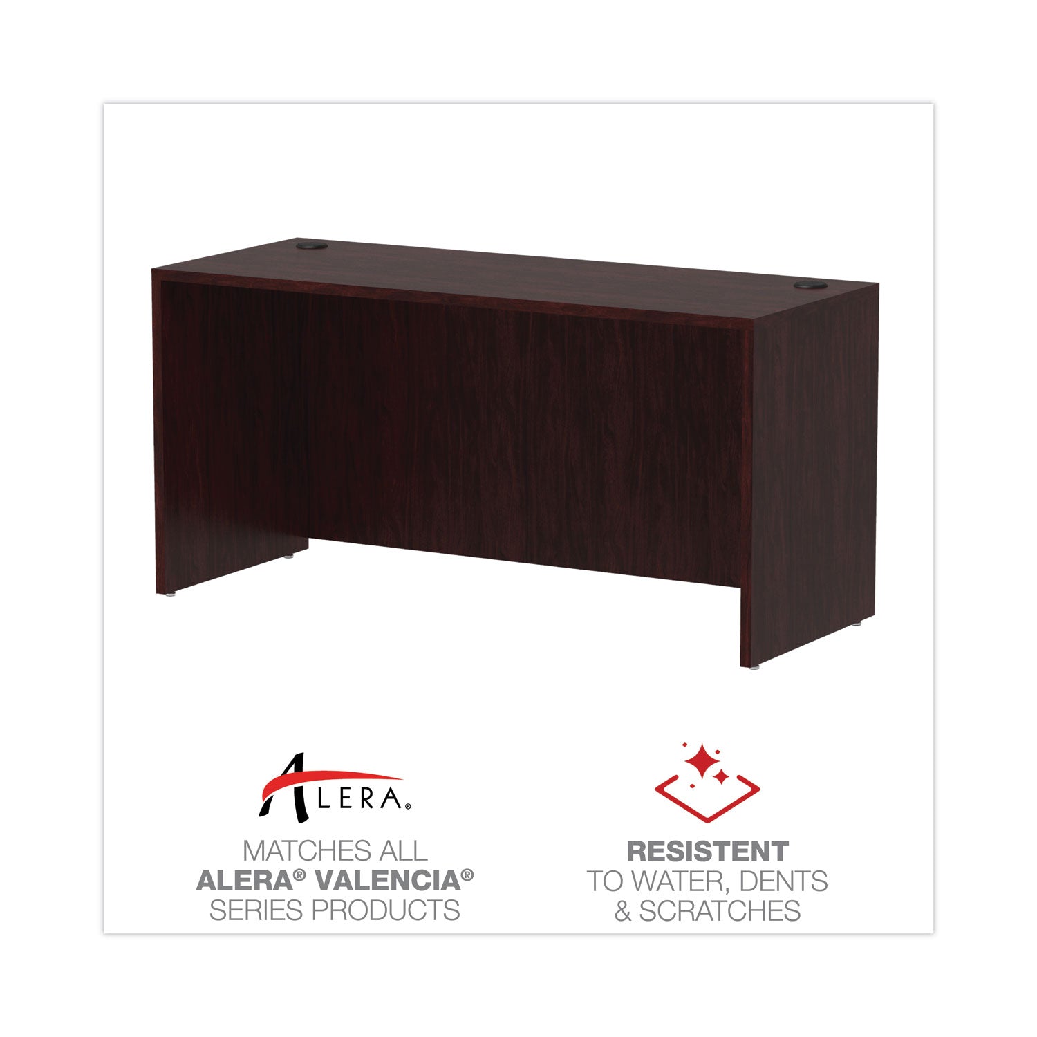 Alera® Alera Valencia Series Credenza Shell, 59.13w x 23.63d x 29.5h, Mahogany