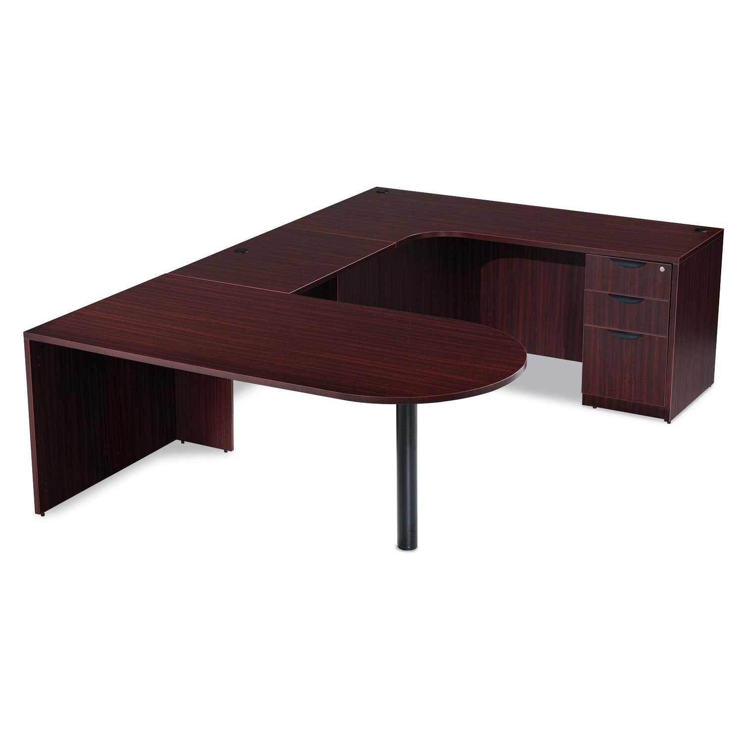 Alera® Alera Valencia Series D-Top Desk, 71" x 35.5" x 29.63", Mahogany