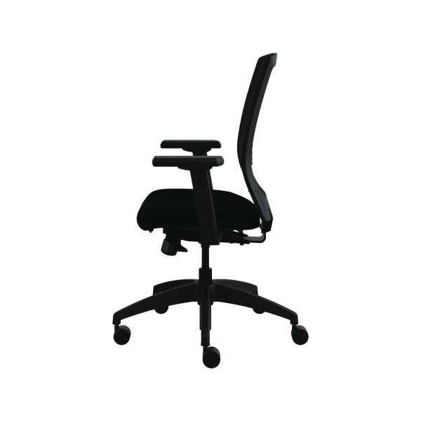 Allsteel® Quip Ergonomic Mesh Back Swivel Task Chair, Supports Up to 300 lb, Black Seat, Carbon Back, Black Base