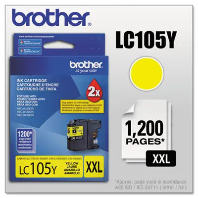 BROTHER INTL. CORP. LC105Y Innobella Super High-Yield Ink, 1,200 Page-Yield, Yellow Flipcost Flipcost