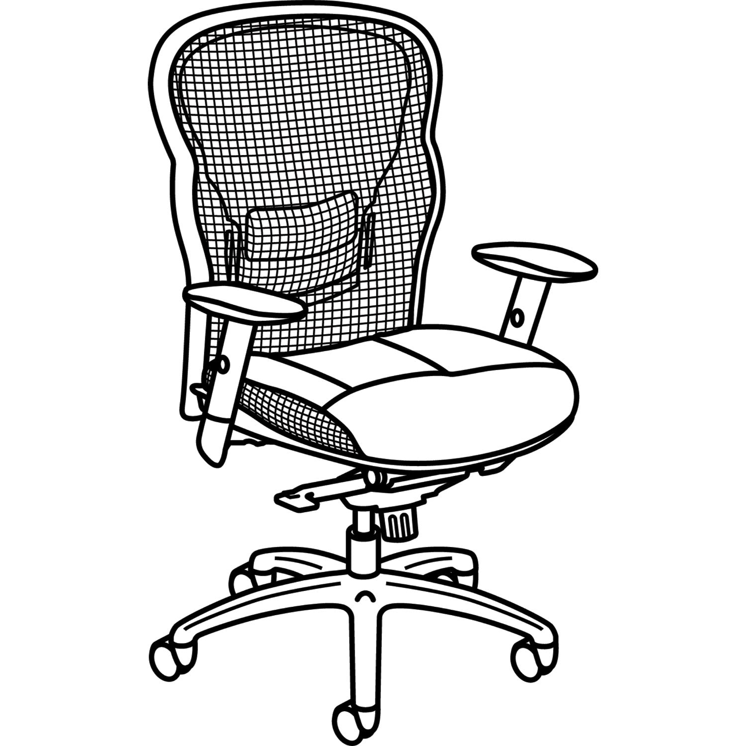 HON® Wave Mesh Big and Tall Chair, Supports Up to 450 lb, 19.25" to 22.25" Seat Height, Black