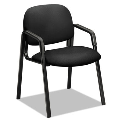 Solutions Seating 4000 Series Leg Base Comfortable guest chair with steel frame, Fabric Upholstery, 23.5" x 24.5" x 32", Black Seat/Back, Black Base Flipcost Flipcost