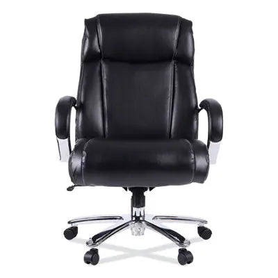 Alera Maxxis Series Big/Tall Bonded Leather Chair, Supports 500 lb, 21.42" to 25" Seat Height, Black Seat/Back, Chrome Base Flipcost Flipcost
