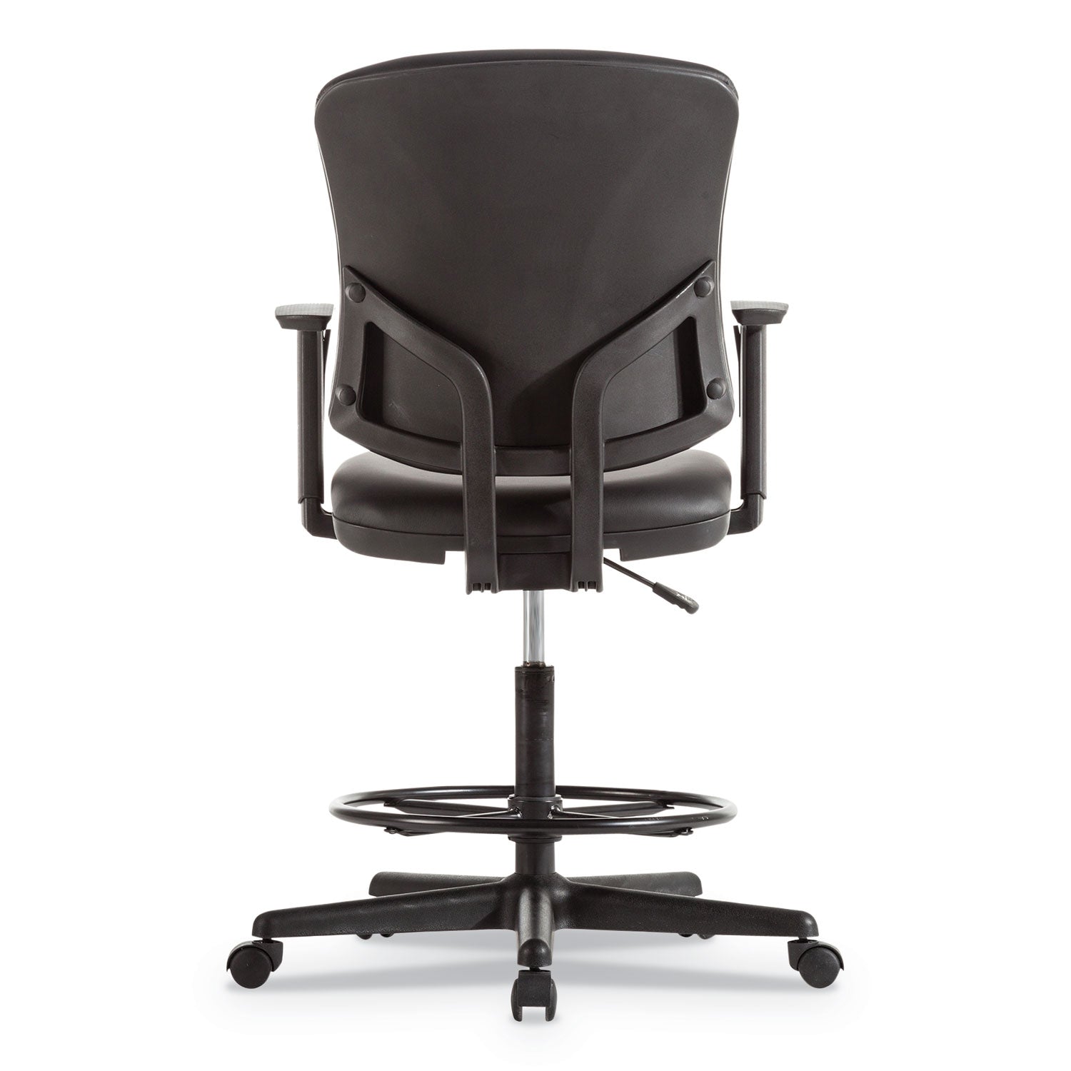 Alera® Alera Everyday Task Stool, Bonded Leather Seat/Back, Supports Up to 275 lb, 20.9" to 29.6" Seat Height, Black