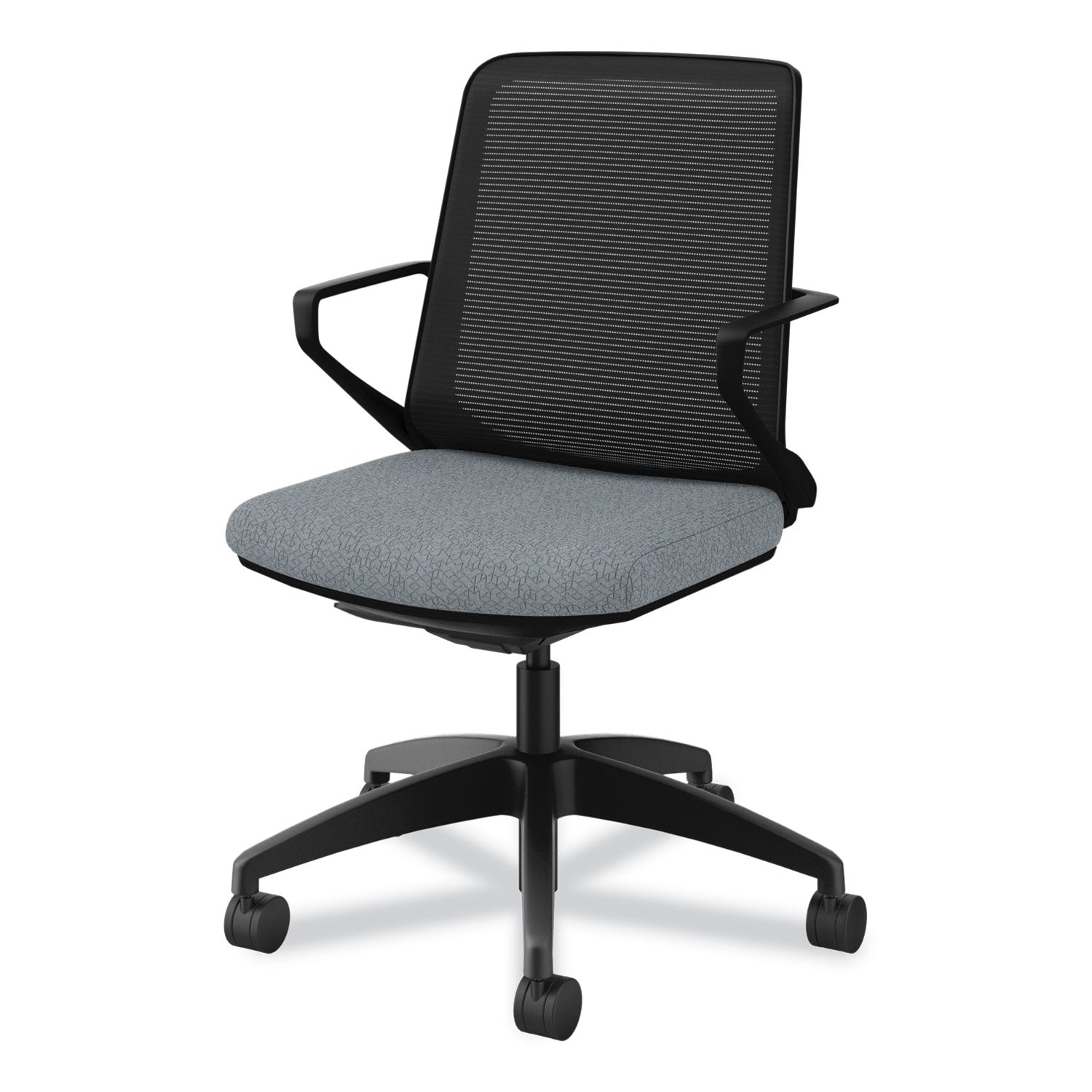 HON® Cliq Office Chair, Supports Up to 300 lb, 17" to 22" Seat Height, Basalt Seat, Black Back, Black Base