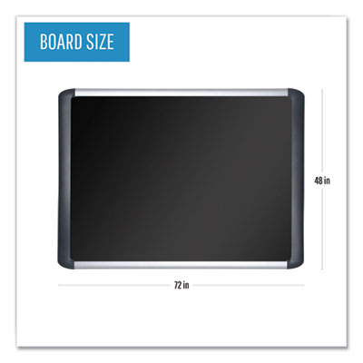 Soft-touch Bulletin Board, 72 x 48, Black Fabric Surface, Aluminum/Black Aluminum Frame Flipcost Flipcost