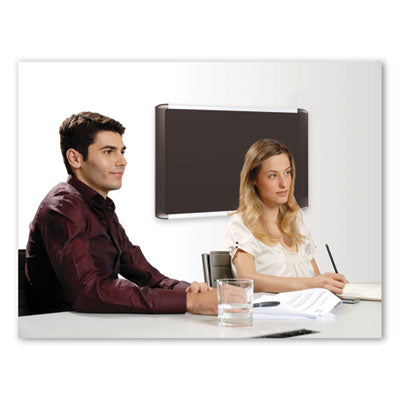 Soft-touch Bulletin Board, 72 x 48, Black Fabric Surface, Aluminum/Black Aluminum Frame Flipcost Flipcost