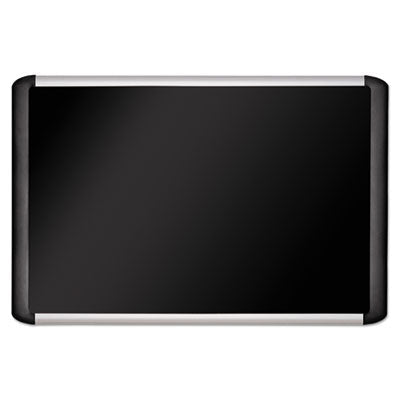 Soft-touch Bulletin Board, 36 x 24, Black Fabric Surface, Aluminum/Black Aluminum Frame Flipcost Flipcost