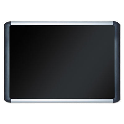 Soft-touch Bulletin Board, 36 x 24, Black Fabric Surface, Aluminum/Black Aluminum Frame Flipcost Flipcost