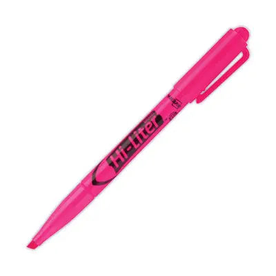 Avery® HI-LITER Pen-Style Highlighters, Fluorescent Pink Ink, Chisel Tip, Pink/Black Barrel, Dozen Flipcost Flipcost