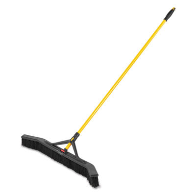 Rubbermaid® Commercial Maximizer Push-to-Center Broom, Poly Bristles, 36 x 58.13, Steel Handle, Yellow/Black Flipcost Flipcost