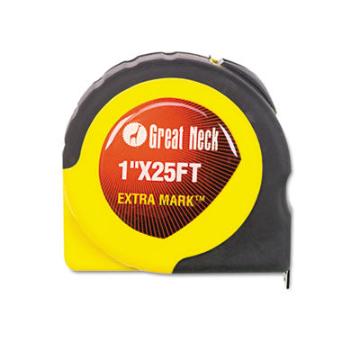 Fractional Marks Measuring Tape, 1" x 25 ft, Steel, Yellow/Black Flipcost Flipcost