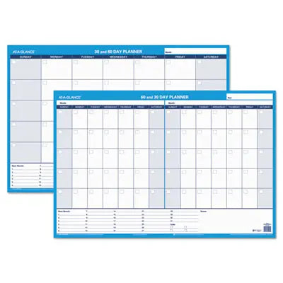 AT-A-GLANCE 30/60-Day Undated Horizontal Erasable Wall Planner, 36 x 24, White/Blue Sheets, Undated Flipcost Flipcost