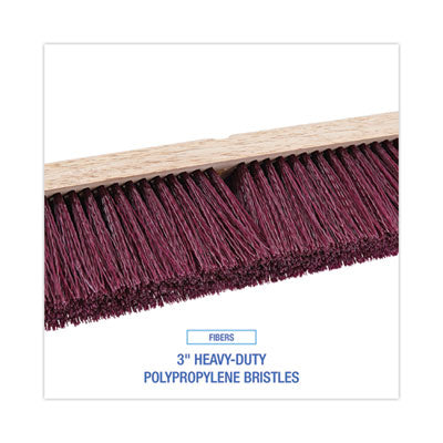 Boardwalk® Floor Brush Head, 3" Maroon Heavy-Duty Polypropylene Bristles, 18" Brush Flipcost Flipcost