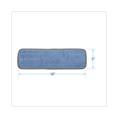 Boardwalk® Microfiber Mop Head, Blue, 18 x 5, Split Microfiber, Hook and Loop Back, Dozen Flipcost Flipcost