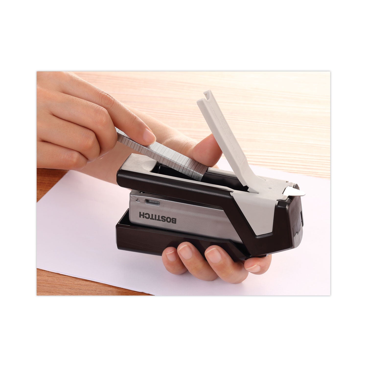 Bostitch® InJoy One-Finger 3-in-1 Eco-Friendly Compact Stapler, 20-Sheet Capacity, Black