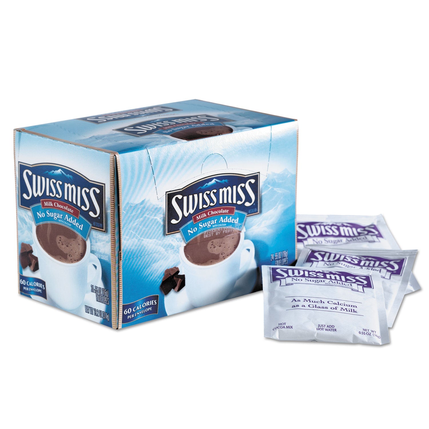 Swiss Miss® Hot Cocoa Mix, No Sugar Added, 24 Packets/Box