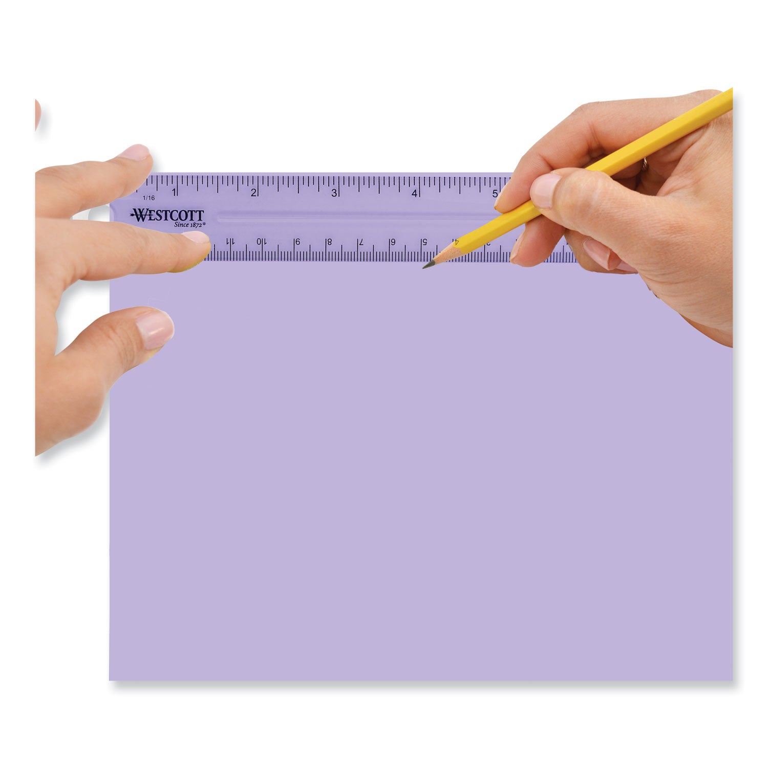 Westcott® Clear Flexible Acrylic Ruler, Standard/Metric, 6" (15 cm) Long, Clear, 12/Box