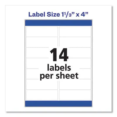 AVERY PRODUCTS CORPORATION Easy Peel White Address Labels w/ Sure Feed Technology, Laser Printers, 1.33 x 4, White, 14/Sheet, 100 Sheets/Box Flipcost Flipcost