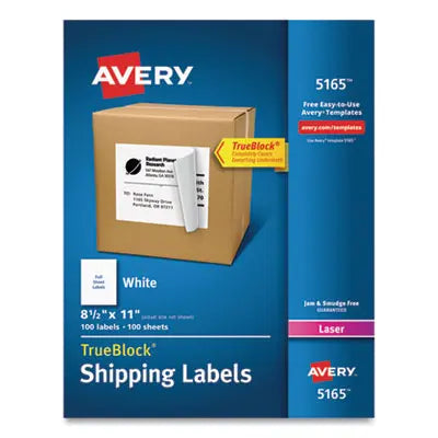 AVERY PRODUCTS CORPORATION Shipping Labels with TrueBlock Technology, Laser Printers, 8.5 x 11, White, 100/Box Flipcost Flipcost