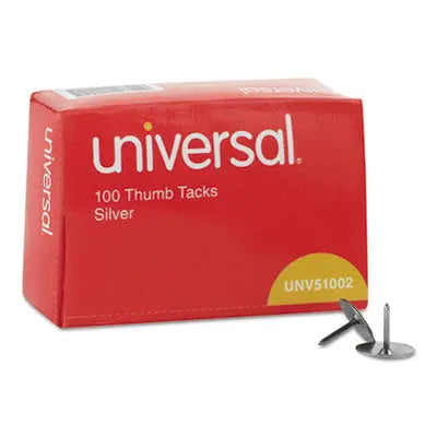 UNIVERSAL OFFICE PRODUCTS Thumb Tacks, Steel, Silver, 0.31", 100/Box Flipcost Flipcost