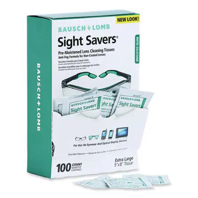 BAUSCH & LOMB, INC. Sight Savers Pre-Moistened Anti-Fog Tissues with Silicone, 8 x 5, 100/Box Flipcost Flipcost