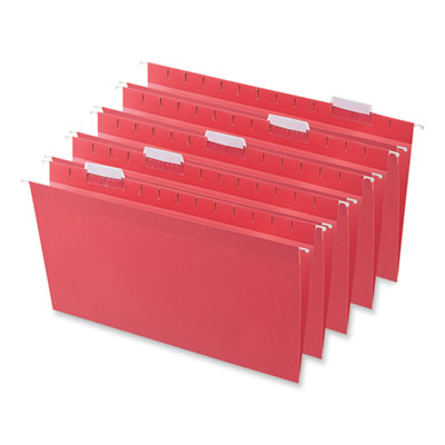 Universal® Deluxe Bright Color Hanging File Folders, Legal Size, 1/5-Cut Tabs, Red, 25/Box Flipcost Flipcost