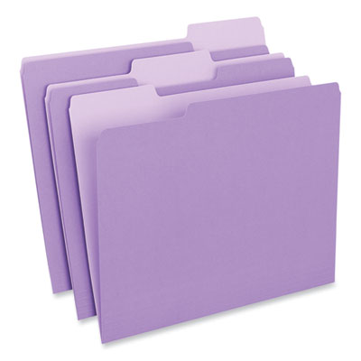 Universal® Interior File Folders, 1/3-Cut Tabs: Assorted, Letter Size, 11-pt Stock, Violet, 100/Box Flipcost Flipcost