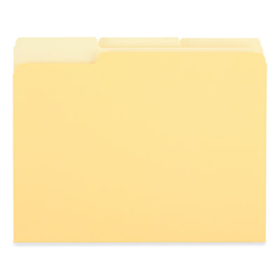 Universal® Deluxe Colored Top Tab File Folders, 1/3-Cut Tabs: Assorted, Letter Size, Yellow/Light Yellow, 100/Box Flipcost Flipcost