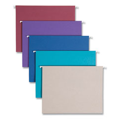 Smead™ Colored Hanging File Folders with 1/5 Cut Tabs, Letter Size, 1/5-Cut Tabs, Assorted Jewel Tone Colors, 25/Box Flipcost Flipcost