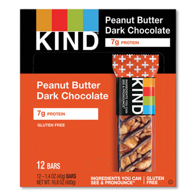 KIND Plus Nutrition Boost Bar, Peanut Butter Dark Chocolate/Protein, 1.4 oz, 12/Box Flipcost Flipcost