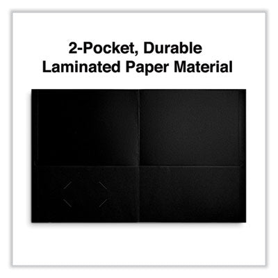 Universal® Two-Pocket Embossed Leather Portfolio Grain Paper, 11 x 8.5, Black, 25/Box Flipcost Flipcost