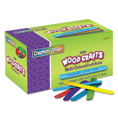 Creativity Street® Colored Wood Craft Sticks, 4.5" x 0.38", Assorted, 1,000/Box Flipcost Flipcost