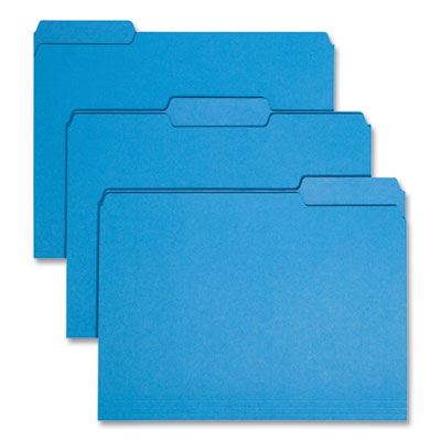 Smead™ Interior File Folders 1/3-Cut Tabs: Assorted, Letter Size, 0.75" Expansion, Sky Blue, 100/Box Flipcost Flipcost