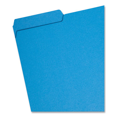 Smead™ Interior File Folders 1/3-Cut Tabs: Assorted, Letter Size, 0.75" Expansion, Sky Blue, 100/Box Flipcost Flipcost