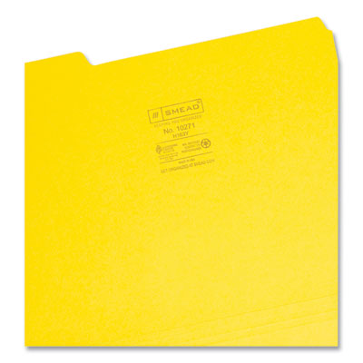 Smead™ Interior File Folders Letter Size, 1/3-Cut Tabs: Assorted, 0.75" Expansion, Yellow, 100/Box Flipcost Flipcost