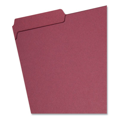 Smead™ Interior File Folders, 1/3-Cut Tabs: Assorted, Letter Size, 0.75" Expansion, Maroon, 100/Box Flipcost Flipcost