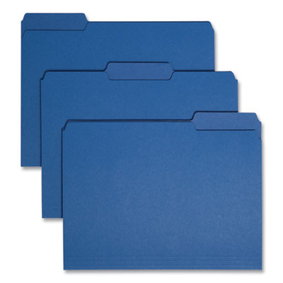 Smead™ Interior File Folders Assorted Tabs, 1/3-Cut, Letter Size, 0.75" Expansion, Navy Blue, 100/Box Flipcost Flipcost