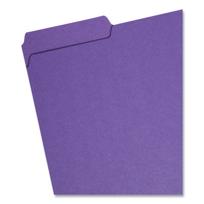 Smead™ Interior File Folders, 1/3-Cut Tabs: Assorted, Letter Size, 0.75" Expansion, Purple, 100/Box Flipcost Flipcost