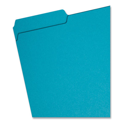 Smead™ Interior File Folders, 1/3-Cut Tabs: Assorted, Letter Size, 0.75" Expansion, Teal, 100/Box Flipcost Flipcost