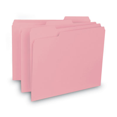 Smead™ Interior File Folders, 1/3-Cut Tabs: Assorted, Letter Size, 0.75" Expansion, Pink, 100/Box Flipcost Flipcost