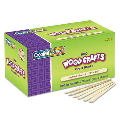 Creativity Street® Natural Wood Craft Sticks, 4.5" x 0.38", Natural, 1,000/Box Flipcost Flipcost