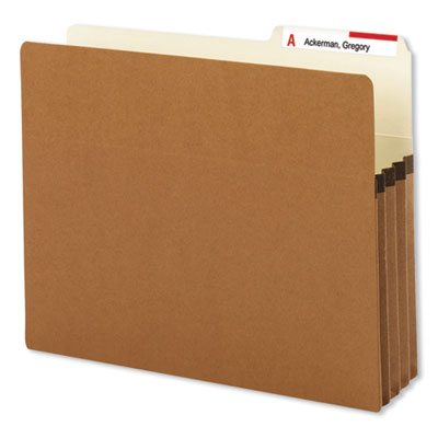 Redrope Drop Front File Pockets with 2/5-Cut Guide Height Tabs, 3.5" Expansion, Letter Size, Redrope, 25/Box Flipcost Flipcost